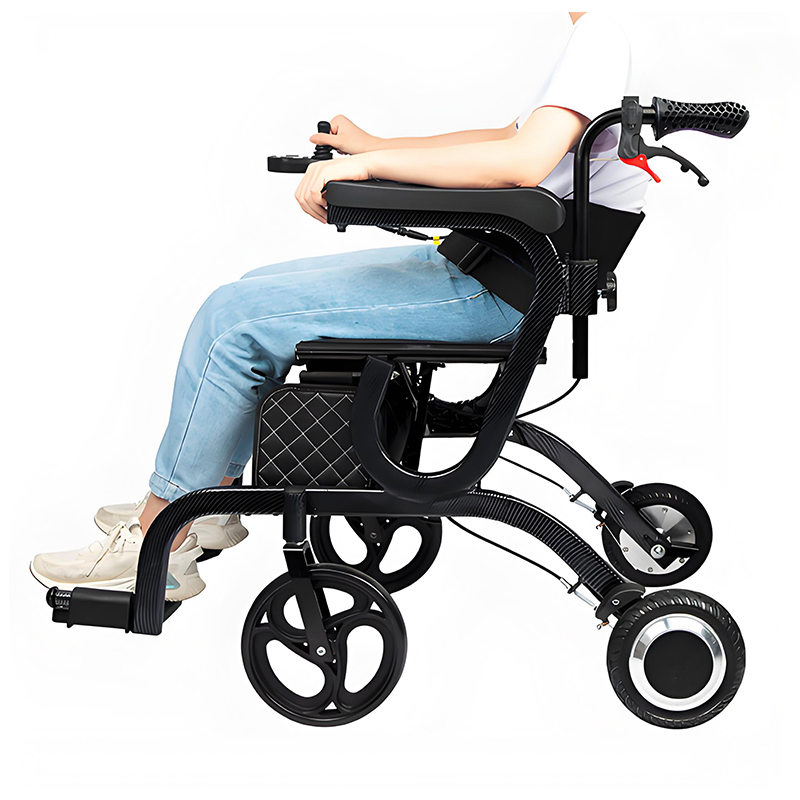 Электрическая инвалидная коляска-ходунки-роллатор 3 в 1 YSW7016 со складной рамой - (2)